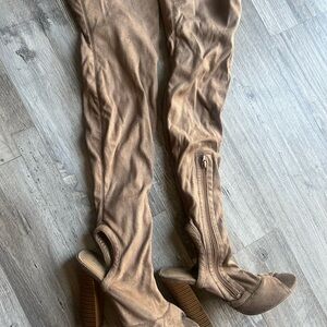 Shoe Republic LA Tan Over-the-Knee Boots